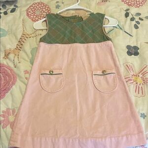 The Beaufort Bonnet Company Green and Pink Casual Sleeveless A-line Dress